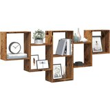 vidaXL Zidna polica Staro drvo 159x18x66 cm Konstruirano drvo | shoptok.hr