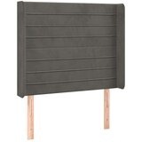  Vzglavje z ušesi temno sivo 103x16x118/128 cm žamet, (20739422) | Shoptok.si