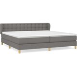  Box spring postelja z vzmetnico temno siva 200x200 cm blago, (20899331) | Shoptok.si