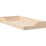  Krevetna konstrukcija Smeđa 80 x 200 cm Čvrsto borovo drvo Bež | shoptok.hr