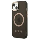 Guess Futrola za iPhone 13 Pro Max Black Gold Outline Translucent MagSafe ( GSM168218 ) Cene