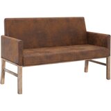 vidaXL Klop z naslonjalom 140 cm rjavo umetno semiš usnje, (20777524) | Shoptok.si
