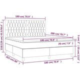  Box spring s madracem LED svjetlosivi 180x200 cm tkanina | shoptok.hr