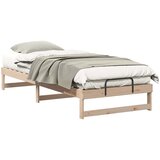  Krevetna konstrukcija Smeđa 100 x 220 cm Čvrsto borovo drvo | shoptok.hr