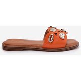 Boto Women's Flat Sandals With Golden Pins Orange Nalothiel | ePonuda.com