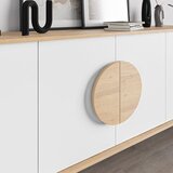 Marckeric Bela/v naravni barvi nizka komoda v hrastovem dekorju 180x82 cm Vae – | Shoptok.si