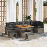  Sjedeća garnitura za vrt 9 kom. Siva Poli ratan 287 x 122 x 85 cm | shoptok.hr