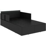 LEŽAJ za sunčanje s jastucima crni 182 x 118 x 63 cm poliratan | shoptok.hr