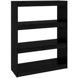 Maison Chic Knjižna omara - Knjižni regal črna 80x30x103,5 cm trdna borovina, (21725148) Cene