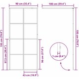  Zid za walk-in tuš Crna 90 x 195 cm Staklo otporno na udarce | shoptok.hr