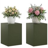  Stalak za biljke 2 pcs Maslinastozelena 30 x 30 x 40 cm Čelik Slike
