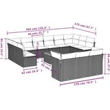  Vrtna sedežna garnitura 14-delna z blazinami črn poli ratan, (21093596) | Shoptok.si