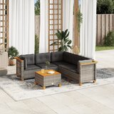 Maison Chic Seti vrtnega pohištva - Vrtna garnitura - Vrtni pohištvo set 6-delna z blazinami siv poli ratan, (21805456) | Shoptok.si