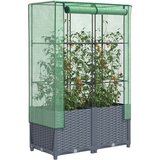 vidaXL Visoka greda s prevleko za rastlinjak videz ratana 80x40x138 cm Cene