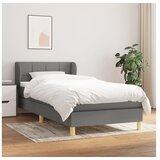  Box spring postelja z vzmetnico temno siva 100x200 cm blago | Shoptok.si