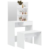  Set toaletni stolić svjetlima sjajni bijeli 74,5x40x141 cm | shoptok.hr
