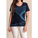 Fenzy Majica S Printom Za Veće Veličine, Tamnoplava | shoptok.hr