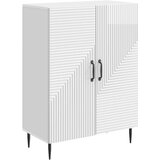  Strani šal Bela visok sijaj 66 x 34,5 x 89,5 cm Inženirski les, (5000217874) | Shoptok.si