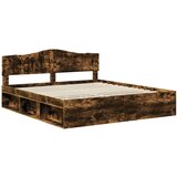  Okvir za krevet s uzglavljem Dimljeni hrast 180 x 200 cm | shoptok.hr