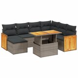  8-dijelni set vrtnih sofa od poliratana s jastucima sivi | shoptok.hr