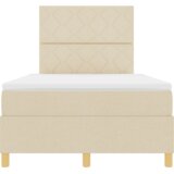  Postelja z vzmetnico z vzmetnico krema 120 x 190 cm blago, (5000128508) | Shoptok.si