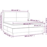  S oprugama i madracem krem 200 x 200 cm od tkanine | shoptok.hr