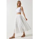 Happiness İstanbul Woman's White Scalloped Princess Skirt