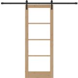 vidaXL Drsna vrata s kompletom mehanizma 'ORKDAL'78x202 cm, Notranja vrata s steklom 'ORKDAL'78x202x4 cm iz trdnega borovega lesa | Shoptok.si