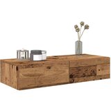 vidaXL Stenska polica s predali starinski les 80x33x17 cm inž. les | Shoptok.si