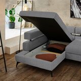 Hom`in KOTNA SEDEŽNA GARNITURA, šenilja temno siva | Shoptok.si