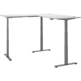CARRYHOME KOTNA PISALNA MIZA leseni material bela, barve aluminija | Shoptok.si
