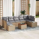 Set vrtnih sofe od 8 komada s jastučićima bež poli ratan  Set vrtnih sofe od 8 komada s jastučićima bež poli ratan Slike