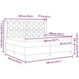 Box spring krevet Sivo-smeđa 200 x 200 cm tkanina | shoptok.hr
