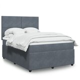 vidaXL Box spring posteljni z vzmetnico temno siv 140x190 cm žamet | Shoptok.si