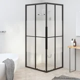 vidaXL Tuš kabina napol mlečno steklo ESG 80x70x180 cm črna