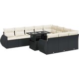  11-dijelni set vrtnih sofa poliratan s jastucima svijetlosivi | shoptok.hr