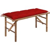  The Living Store Zložljiva vrtna klop z blazino 118 cm bambus - Vrtna Klop, (21461609) Cene