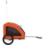 Prikolica za bicikl za ljubimce narančasta od tkanine i željeza | shoptok.hr