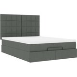 vidaXL Otomanski posteljni okvir z vzmetnico siv 140x190 cm blago | Shoptok.si