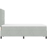 vidaXL Box Spring Krevet s Madracem & LED Svjetlom Svjetlosiva 120x200 cm Baršun | shoptok.hr