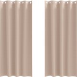 vidaXL Zavjese sa zavjesama 2 pcs Sivo-smeđa 260 x 140 cm Poliester | shoptok.hr