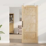  Klizna vrata Prirodna i bijela 86 x 198,5 cm Masivna borovina | shoptok.hr