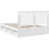  Konstrukcija postelje Bela 150 x 200 cm Masivno borovo les, (5000103220) | Shoptok.si