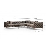Atelier Del Sofa ugaona garnitura como right anthracite | ePonuda.com
