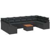  Sjedeća garnitura za vrt 11 kom. Crna poliratan 344 x 178,5 x 69 cm | shoptok.hr