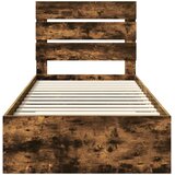 Krevetna konstrukcija Dimljeni hrast i srebrna 75 x 190 cm | shoptok.hr