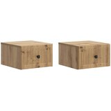  Noćni ormarić za montažu na zid s ladicama 2 pcs Hrast artisan | shoptok.hr
