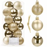  Set Božićnih Kuglica - Šampanjac/Srebrna (20 komada) | shoptok.hr