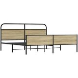  Metalni okvir kreveta bez madraca boja hrasta sonome 193x203 cm | shoptok.hr