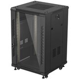 Lanberg 19 18U 600 × 600 BLACK FLOOR-STANDING RACK CABINET WITH GLASS DOOR, (FLAT PACK) | shoptok.hr